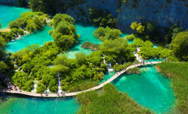 Laghi di Plitvice visti dall'alto